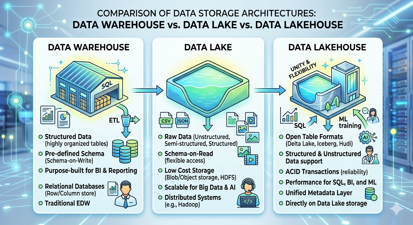 Data Warehouse vs. Data Lake vs. Lakehouse: Which Is Right for Your Manufacturing Operation